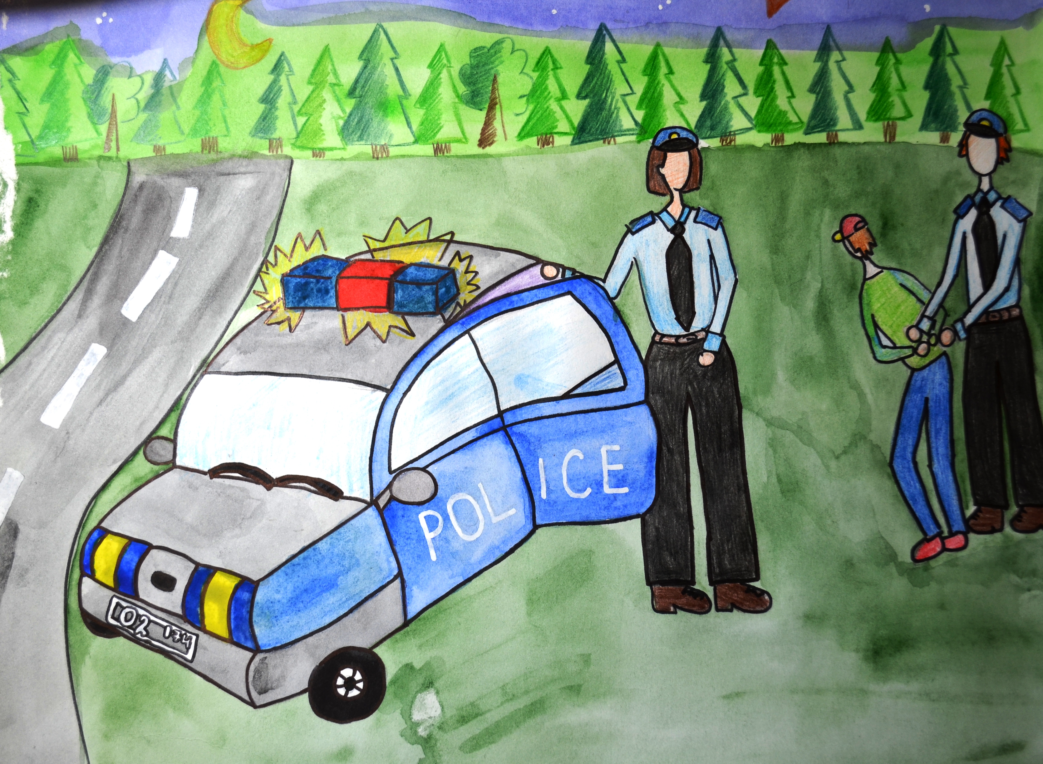 Полицейский звучит гордо рисунки детей
