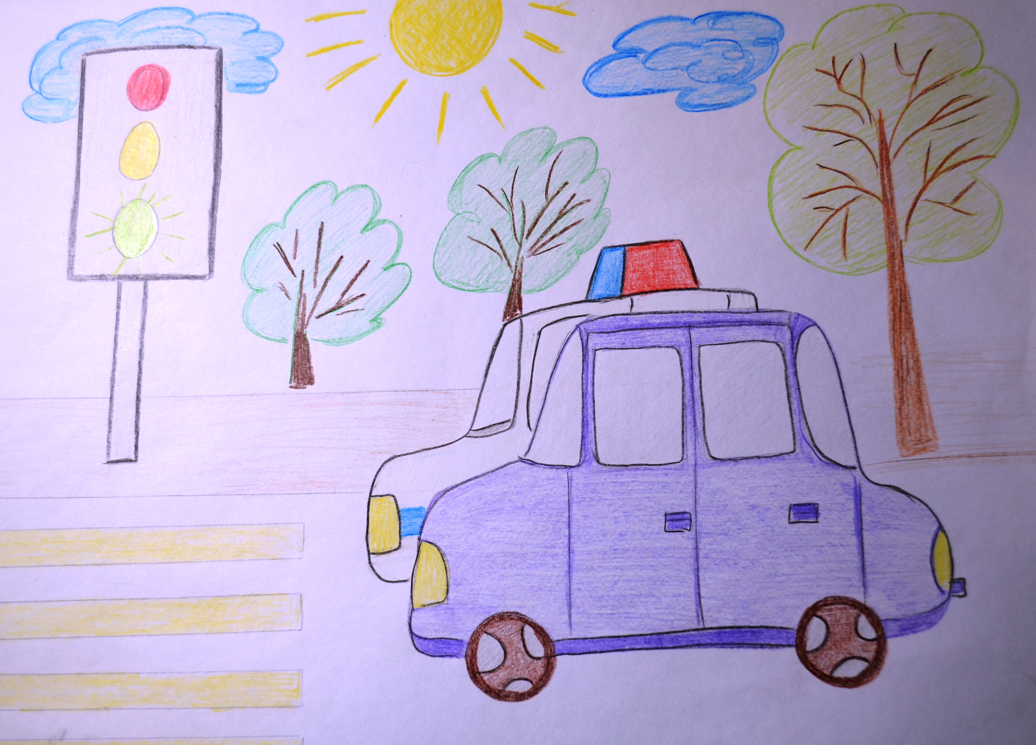 Детские рисунки ко Дню автомобилиста